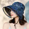 Sombrero de Sol de Verano para Mujer de Mediana Edad y Personas Mayores, Sombrero de Tela Floral con Parte Superior Abierta, Sombrero Plegable para Protección Solar, Sombrero de Sol para Mediana Edad y Personas Mayores