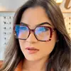 Gafas planas cuadradas con montura TR90 anti-luz azul, mismo estilo que las famosas de Internet, montura para gafas de miopía a juego retro para mujer