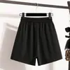 Shorts Casuais Versáteis de Moda Nova para Verão para Mulheres Plus Size, Caimento Solto, Cintura Alta Emagrecedor, Perna Reta Larga