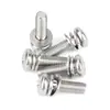 Tornillo Combinado de Acero Inoxidable 304 A2-50 con Cabeza Redonda Ranura en Cruz con Arandela de Resorte Plana Tornillo Combinado con Arandela