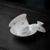 Tigela pequena sancai com tampa pintada à mão, cor sob o esmalte, tamanho pequeno, porcelana branca jade, tigela de chá kung fu, conjunto de chá doméstico