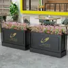 Caixa de Flores de Aço Inoxidável Combinação Caixa de Plantio Retangular para Escritórios de Vendas, Praças, Ruas, Grades de Ferro para Jardim Municipal Calhas de Flores