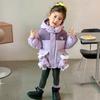 Abrigo de Algodón con Forro Polar para Niñas Otoño e Invierno 2024 Nuevo Estiloso Top de Invierno para Niñas Pequeñas, Ropa de Invierno Espesa para Niños