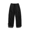 Marca de Moda Americana North Boundary Masculina Outono/Inverno 2025 Novos Calças Cargo Impermeáveis para Exterior com Forro de Fleece Calças Longas Casuais Masculinas