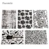 Plantillas de Estampado Multiusos de Plástico para Bricolaje Clips de Impresión de Estampado Blanco y Negro Placas de Estampado Molde de Estampado Plantillas para Diario