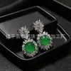Brincos Banhados a Prata com Agulhas de Prata 925, Calcedônia Verde Tipo Gelo, Brincos de Pedra Ágata Verde Jade de Nicho, Atacado