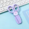 Tesoura de segurança para estudantes estilo flor de desenho animado com capa de proteção anti-beliscão, tesoura de segurança para artesanato infantil, em estoque para atacado