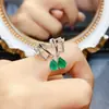 Venta al por mayor de fábrica Populares Pendientes de Esmeralda Natural Plata S925 Incrustados Piedra Principal 5*7 Joyería de Lujo Venta Directa de Fábrica