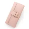 Nueva Cartera Larga para Mujer Estilo Simple y Fresco Cartera Plegable en Tres Secciones de PU, Billetera para Monedas, Portatarjetas Múltiples y Clutch