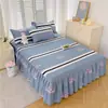 Saia de Cama Dupla Renda Transfronteiriça Conjunto de Três Peças Cobertura de Cama Espessa Antiderrapante Saia de Cama Cobertura de Cama de Peça Única Saia de Cama Atacado