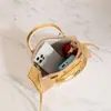 Bolsa Cruzada de Moda de Lujo Ligero con Patrón de Piedra Dorada de Textura de Alta Gama para Mujer, Billetera Portátil para Monedas, Bolsa al por Mayor