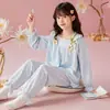 Pijama Infantil Primavera y Otoño 2026 Princesa Dulce y Linda con Volantes de Algodón Ropa Casual para Casa Conjunto de Dos Piezas para Niños Mayores