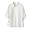 Comercio Exterior Día de Exportación Etiqueta de Corte Único Tejido de Punto Algodón Costuras Cuello Puntiagudo Manga Corta Holgada Casual Camisa Top Verano para Mujer
