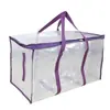 Bolsa Tejida Transparente de Mano PE Transfronteriza Bolsa de Almacenamiento de Gran Capacidad para Mudanzas Bolsa de Almacenamiento de Edredón de Algodón Bolsa de Equipaje Bolsa de Embalaje