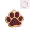 Aleación de Zinc Collar para Mascotas Etiqueta Grabado Láser Rosa Brillante Dorado Huella de Pata Etiqueta para Perro Joyería Colgante Placa de Nombre