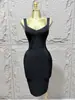 Europa y Estados Unidos transfronterizo sexy escote bajo cintura cadera sin mangas bronceado vendaje vestido moda atuendo caliente para fiesta