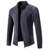 2025 Ollie de Terciopelo Transfronterizo Otoño e Invierno Nueva Chaqueta para Hombre de Color Puro con Cuello Alto y Acolchado de Terciopelo Talla Grande Moda Casual