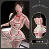 Noche Dorada Sexy Corazón Sirvienta qqny Tentadora Enfermera Coqueteo Interés Sexual Lencería Erótica Deseo Puro Fácil de Quitar Ropa de Dormir Sexy para Mujer