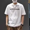 En Stock Camiseta Estampada de Marca de Moda Manga Corta Ropa de Hombre Verano 2025 Nuevo Estilo Media Manga Talla Grande Estilo Americano Peso Pesado
