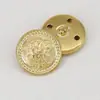 Atacado de Fábrica Botões de Casaco de Metal Cobre Couro Botões de Segurança para Roupas Botões Retrô Padrão Personalizado Botões Redondos de Perna Alta
