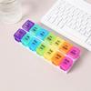Caja Semanal de Pastillas Colorida Portátil para Almacenamiento Viaje Caja de Pastillas Mañana y Noche Doble Fila Desmontable 14 Compartimentos Caja de Almacenamiento de Pastillas