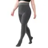 Leggings de Talla Grande para Mujer, Otoño e Invierno Adelgazantes con Rayas Verticales, Térmicos con Forro de Polar, Medias Gruesas Grises