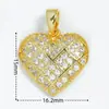 Ventas Directas de Fábrica, Venta al por Mayor de Artículos en Stock, Chapado en Oro Real Microincrustado de Cobre 18K, Colgante en Forma de Corazón Chapado en Oro