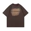 Roupas Vintage Verão 2025 Rua Japonesa Tendência Retrô Marca Lavada Desgastada Estampada Casual Manga Curta Unisex Camiseta