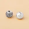 Nuevas Cuentas Espaciadoras de Plata de Ley S925, Patrón Personalizado Retro de Escamas de Dragón Cuentas de Espiga de Trigo Accesorios para Pulseras de Joyería de Plata DIY