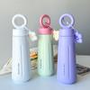 Taza termo de acero inoxidable simple de alto valor estético para niñas, asa de flor, engrosada, al vacío, para exteriores, portátil, de viaje
