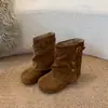 Botas da Moda Calça Booty Leggings Birkenstock Outono Inverno Botas de Combate Botas de Cano Curto Femininas Salto Escondido Plataforma Reta 2026 Retrô Camurça
