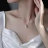 Collar con colgante de perla de imitación de cuentas redondas para mujer, Simple, Moderno, Elegante, Delicado, Cadena para clavícula, Collar nicho estilo Ins