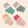 Guantes de Lana Tejidos Cálidos de Invierno Estilo Coreano con Rayas de Conejo, Agujeros para Dos Dedos, Estudiantes, Escritura, Engrosados, para Niñas