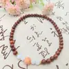 Pulsera de la Fortuna Estilo Chino Doble Círculo de Sándalo Rojo, Auspiciosa y Cumple Deseos, Nuevo Diseño de Nicho Pulsera Coleccionable de Alta Gama para Amigos