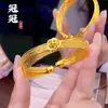 Nuevo Pulsera Abierta Flor de Amor de Diez Líneas Color Oro Arena, Elegante y Exquisita Joyería de Pulsera de Latón Chapado en Oro Que No Se Desvanecerá Durante Mucho Tiempo