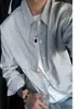 Camisa de Manga Larga con Estampado de Letras 2026 Estilo Japonés Moda de Hong Kong Ins Camisa Holgada Chaqueta Versátil Casual de Moda para Hombre Verano