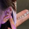 Brincos Bola de Diamante Completo para Mulheres, Brincos de Pino para Piercing na Orelha, Estilo Nicho de Alta Qualidade, Estilo Ins, Não Precisa Remover ao Dormir, Brincos de Zircônia, Acessórios para Orelha