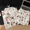 Direto da Fábrica Verão Novidades Manga Curta Algodão Nuvem Desenho Animado Pijama Roupa de Casa Pode Ser Usado Fora Fofo Gola Pequena Conjunto
