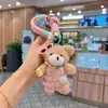 Macacão de Óculos de Sol da Moda Pingente de Urso de Pelúcia Chaveiro de Carro Desenho Animado Criativo Boneca Fofa Decoração de Bolsa
