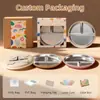 Plato de Cena Popular de Acero Inoxidable de Amazon con Ventosa de Silicona Antideslizante Aislado Plato de Suplemento Alimenticio para Niños Plato Compartimentado 304