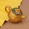 Novo Bule com Alça Kirin, Bule com Alça de Transferência da Fortuna Mahjong, Enfeites de Mesa, Artesanato em Metal, Alças para Presente