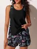 Bikini Tankini de Dos Piezas Estilo Dividido Europeo y Americano 2027 Tallas Grandes Traje de Baño para Mujer Pantalones Cortos Estampados Tankini