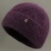 Gorro de Lana Cálido de Invierno con Felpa para Madres de Mediana Edad y Mayores, Gorro de Punto para Señoras Mayores con Protección Auditiva para el Frío al Aire Libre