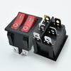 Interruptor para Plancha Eléctrica Doble Kcd6 con Luz de 6 Pines de 2 Velocidades de Cobre en Forma de Barco de Seis Pines Dos Velocidades 16A con Luz