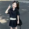 Conjunto de Ropa de Verano para Niñas, Conjunto Casual de Dos Piezas Súper Elegante y a la Moda para Niños, Moderno y Ligero para Niños Mayores