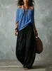 2026 Conjunto de mujer transfronterizo europeo y americano Amazon TK nuevo top largo holgado de hombros descubiertos + pantalones de campana