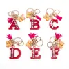 Llavero de Borla de Mariposa con Pedrería Transfronterizo con 26 Opciones de Letras, Colgante de Resina para Bolso, Accesorio de Regalo para Mejores Amigas