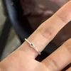Anillo Liso de Plata de Ley S925 con Diamante Azul Estilo Coreano Minimalista Estilo Ins Ovalado Moda Versátil Diseño de Nicho