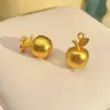 Tienda de Oro Mismo Estilo Oro Cepillado Colgante de Manzana Colgante Pequeño de Manzana de Navidad Collar Puesto de Regalos Navideños Venta al por Mayor