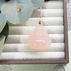 Pingente de Buda de Jadeíta Natural Cor Água Clara Tamanho Grande Lótus Verde e Branco Raiz de Lótus Rosa Maitreya Jade Afegão Buda de Barriga Grande Ornamento Pendurado Colar